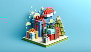 Paper art illustration depicting a festive Christmas gift list for a gift planning template article.