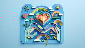 Paper art illustration depicting a social worker intake form for FormCreatorAI article