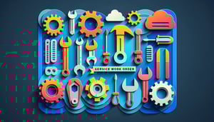 paper art illustration representing a service work order form template for FormCreatorAI article