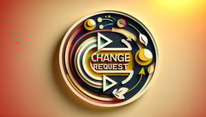 paper art illustration featuring a change request form design for an article on FormCreatorAI