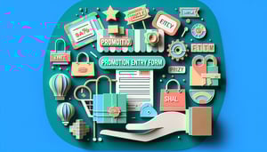 Paper art illustration related to promotion entry form template and FormCreatorAI.