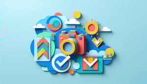 Paper art illustration representing a student media release form template design for educational use.