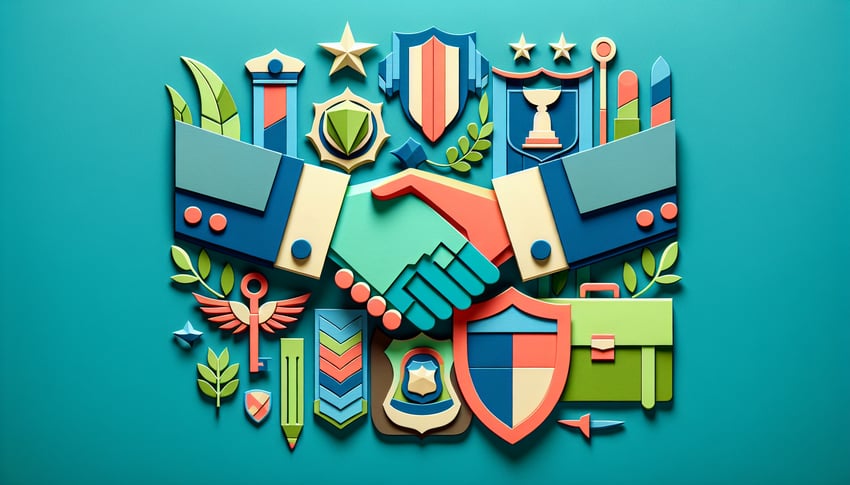 Paper art illustration related to officer nomination form template and FormCreatorAI article