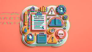Paper art illustration depicting a site safety inspection report form for FormCreatorAI article.