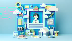 paper art illustration depicting a school photo release form with creative design elements for FormCreatorAI article