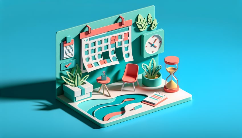 Paper art illustration depicting an absence request form for FormCreatorAI article