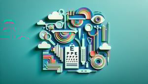 Paper art illustration showcasing an eye exam form template for FormCreatorAI article