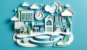 Paper art illustration depicting a school absence form for FormCreatorAI article