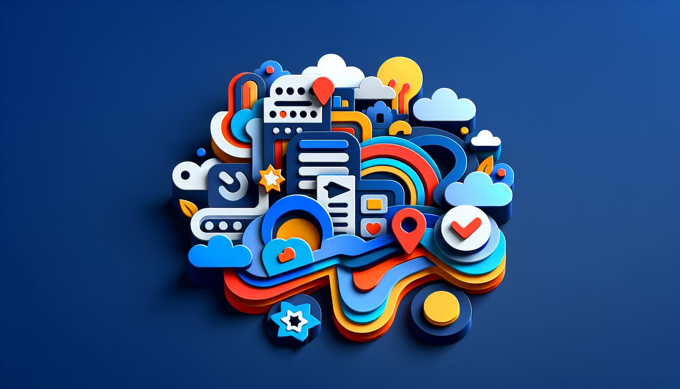 Paper art illustration depicting web form design concepts for best practices guide