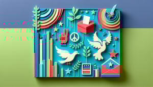 Paper art illustration representing a presidential election form template and the concept of voting.