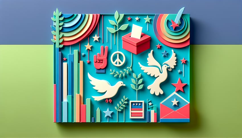 Paper art illustration representing a presidential election form template and the concept of voting.