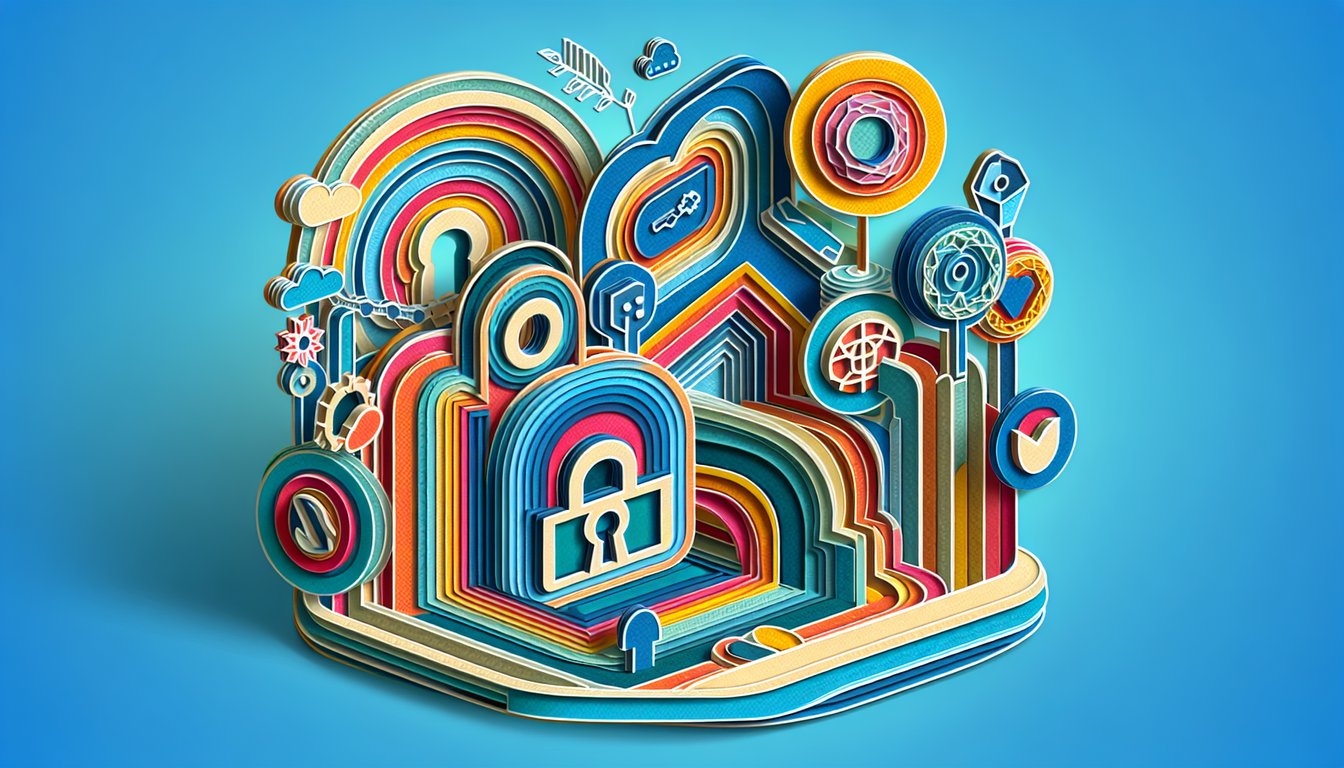 Paper art illustration featuring a third party authorization form template with creative design elements