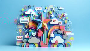 paper art illustration related to sample reviews form template and FormCreatorAI