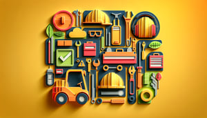 Paper art illustration representing a forklift daily inspection checklist form for FormCreatorAI article.