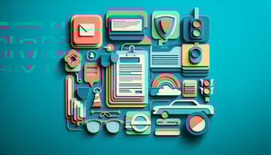 Paper art illustration depicting a license application form design for FormCreatorAI article