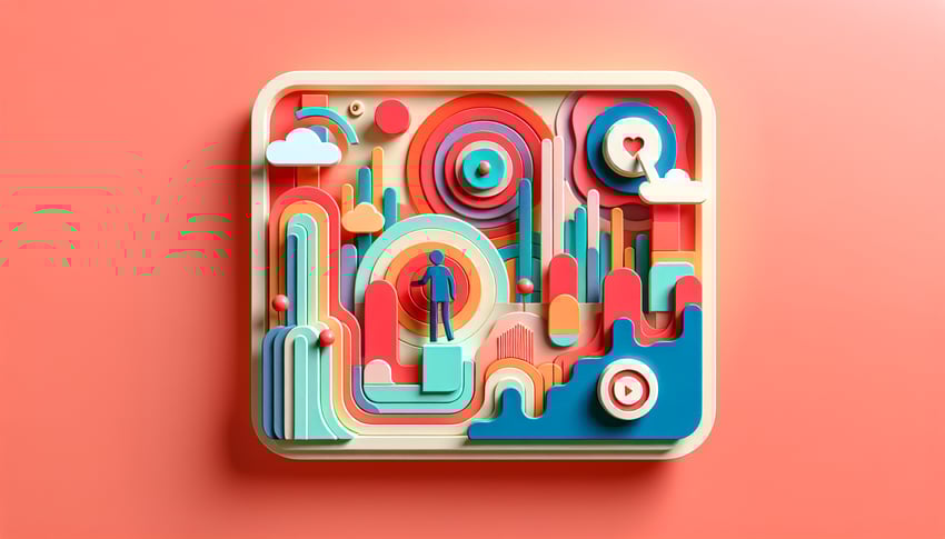 Paper art illustration representing a pulse survey form template for FormCreatorAI article.