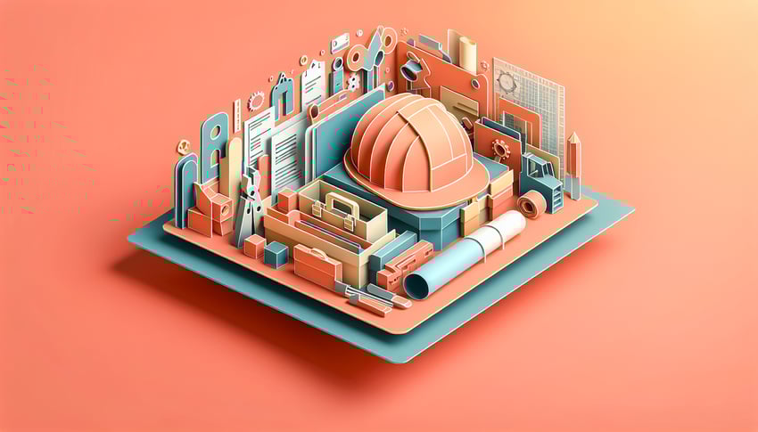 Paper art illustration related to contractor bid request form template and FormCreatorAI.