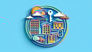 Colorful paper art illustration depicting a facility request form template for FormCreatorAI article