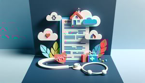 Paper art illustration depicting a home health referral form for FormCreatorAI article.