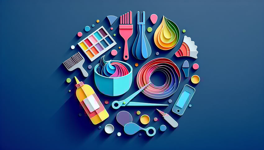 Paper art illustration depicting a hair color consent form with colorful hair options and creative design elements