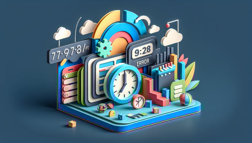 Paper art illustration featuring a clock and a checklist for clock in out error form template article.