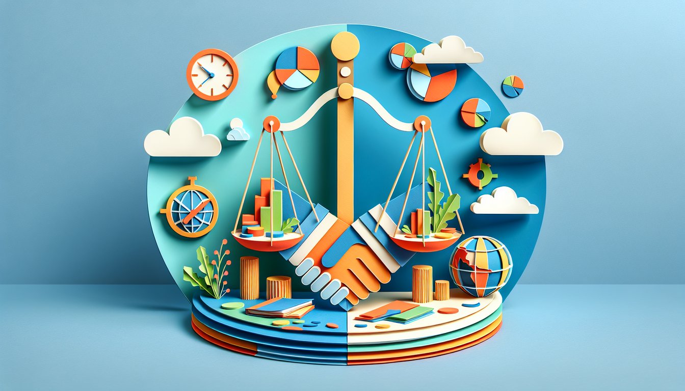 Paper art illustration showing a trade reference form template for FormCreatorAI article