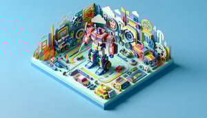 Paper art illustration depicting the Transformers Team Coach Explore Form Template concept for FormCreatorAI article