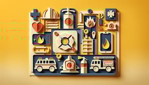 Paper art illustration showing a fire call report sheet template for FormCreatorAI article