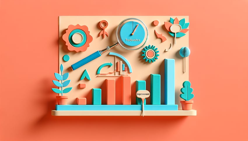 Paper art illustration featuring survey form elements and creative designs for article on Post Presentation Survey Form Template