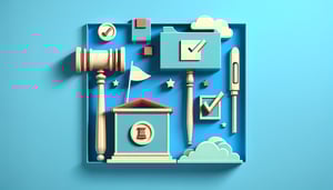 paper art illustration depicting an executive officer nomination form with sections for candidate information and signatures