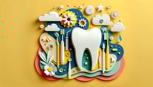 Paper art illustration depicting a dental excuse form for an article on FormCreatorAI.