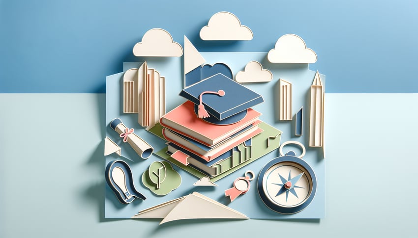 paper art illustration depicting an IEP form template for FormCreatorAI article