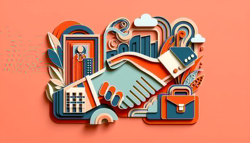 Paper art illustration related to customer visit report template form for FormCreatorAI article.