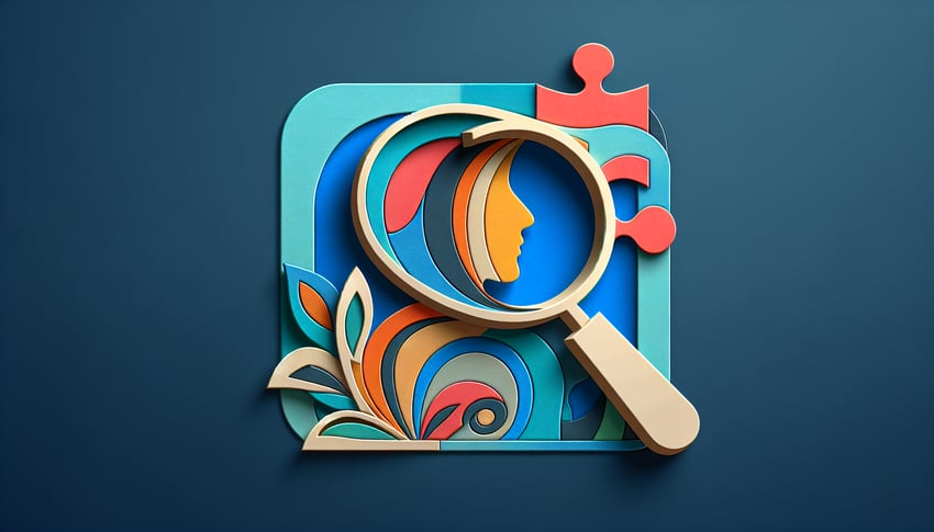 Paper art illustration showcasing a client profile form template for FormCreatorAI article