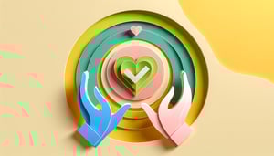 Paper art illustration depicting a checklist with heart symbols and healthy relationship keywords for a template guide.