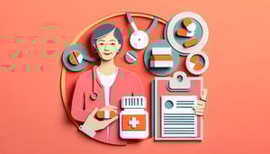 Paper art illustration depicting a Medicare prescription claim form for FormCreatorAI article.