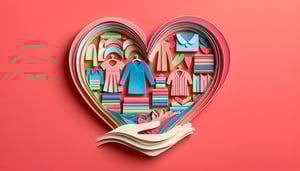 Paper art illustration related to clothing donation valuation form template with visually appealing design elements