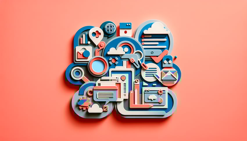 Paper art illustration featuring a colorful interest form template designed for FormCreatorAI article