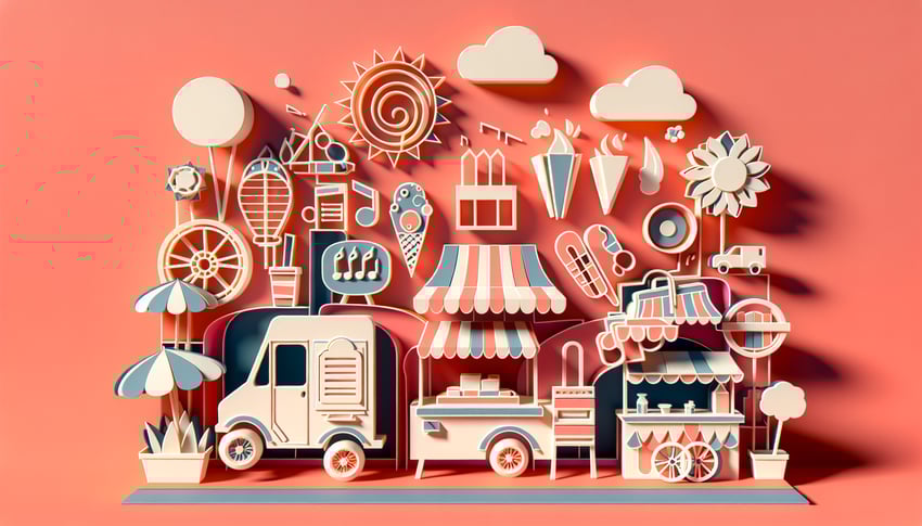 Paper art illustration for article about Event Vendor Registration Form Template FormCreatorAI