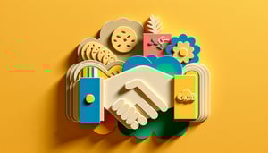Paper art illustration showing a Girl Scout cookie order form with various cookie options and pricing details.