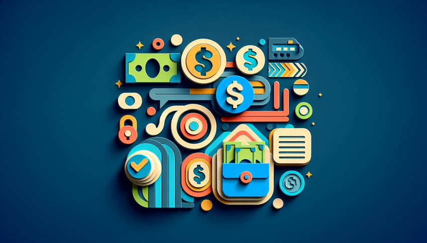 Paper art illustration depicting a bill pay form template for FormCreatorAI article.