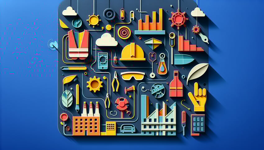 Paper art illustration representing a workplace safety inspection checklist form template for FormCreatorAI article