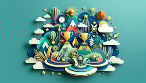 Paper art illustration depicting an Individual Accomplishment Report Form Template for FormCreatorAI article.