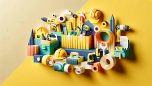 Paper art illustration depicting an equipment receipt form for FormCreatorAI article