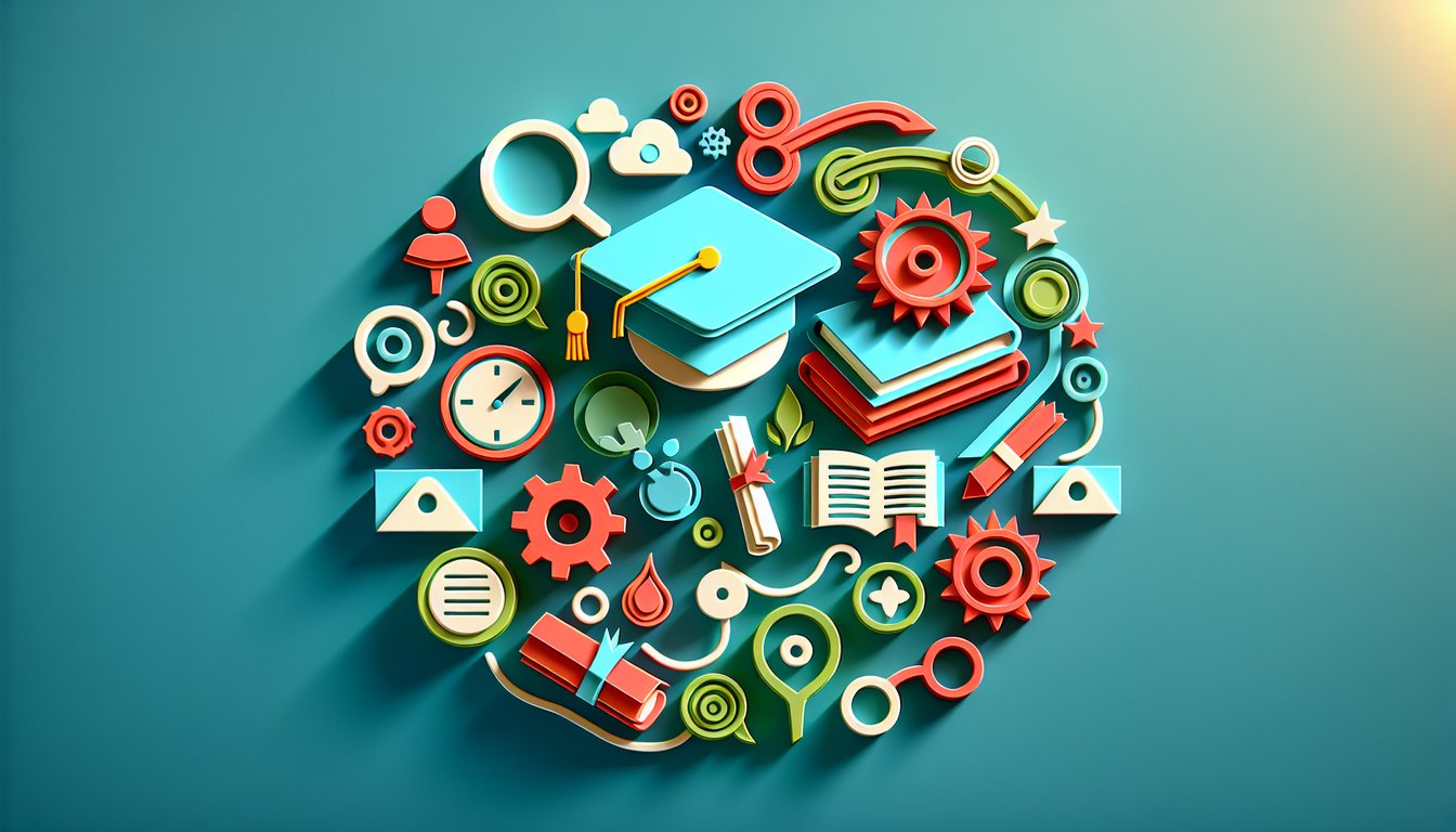 Paper art illustration depicting a college admission form with text fields and checkboxes for an article about FormCreatorAI.