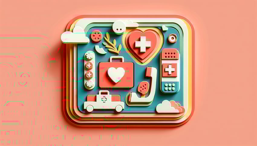 paper art illustration of a daycare emergency contact form with various sections and contact details highlighted