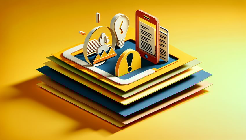 Paper art illustration depicting a report an issue form for FormCreatorAI article