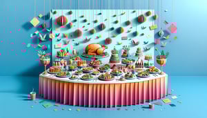 paper art illustration showcasing RSVP form template with meal choice options for event planning