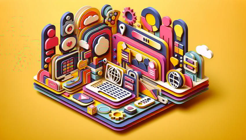 Paper art illustration depicting a conference online registration form for FormCreatorAI article