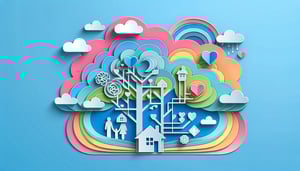 Paper art illustration depicting a family directory form for FormCreatorAI article